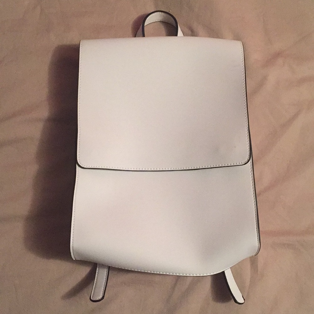White leather backpack